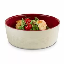 Universal Skål, Rund, 150 Cl, Röd/vit